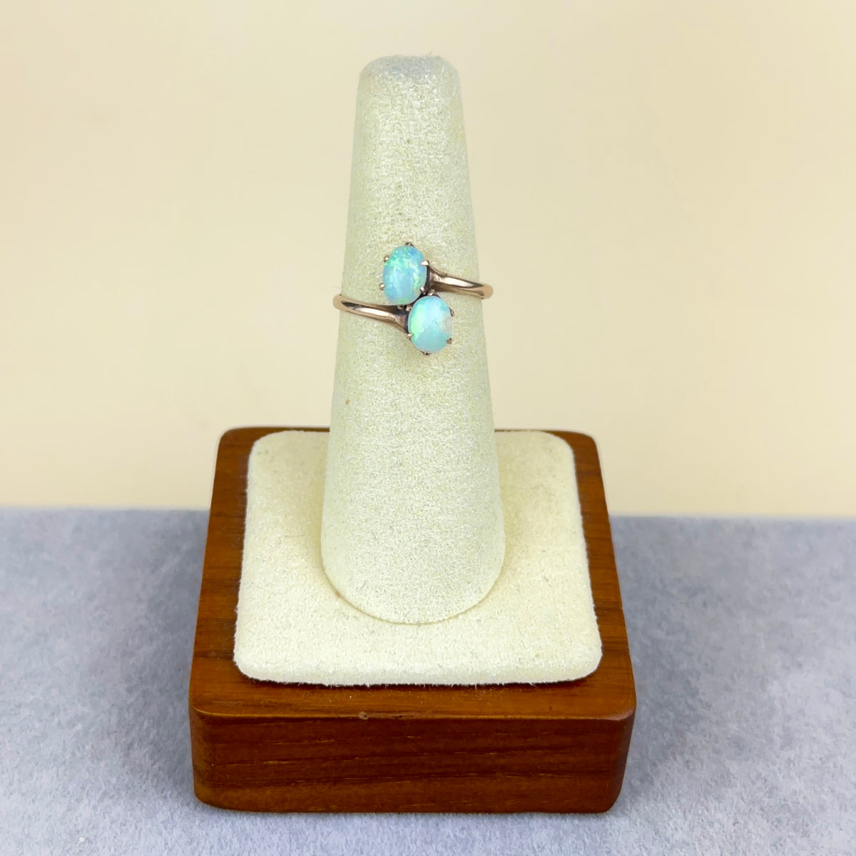 Antique Victorian 10k Gold and Opal Bypass Ring