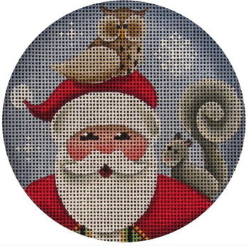 Rebecca Wood Designs Hootie Santa Needlepoint Canvas