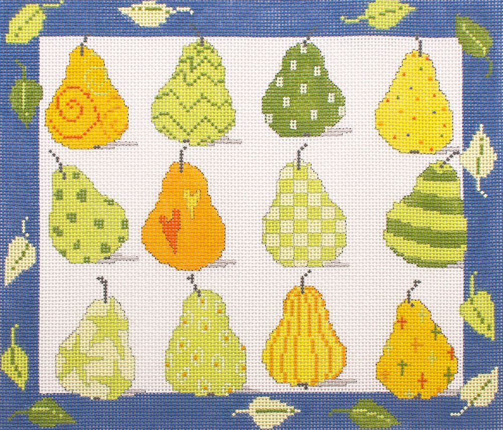 Pippin Studio 12 Pears Needlepoint Canvas
