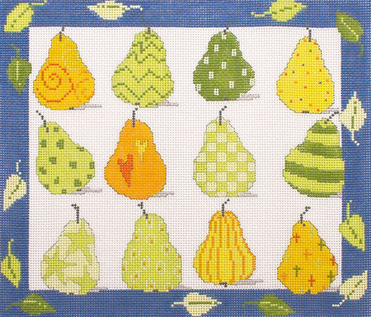 Pippin Studio 12 Pears Needlepoint Canvas