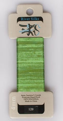 River Silks Ribbon 4mm - 120 Overdyed Summer Green