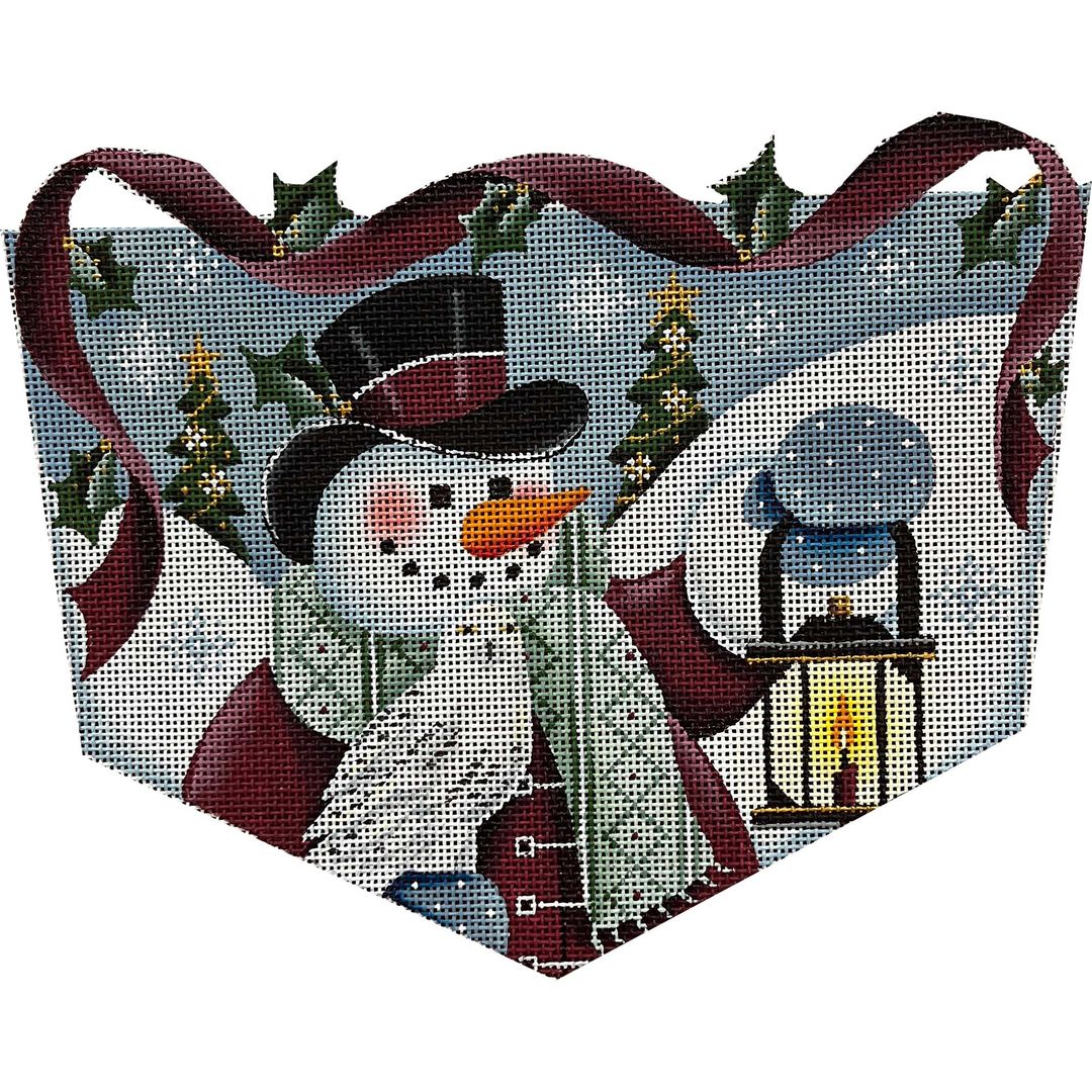 Rebecca Wood Designs Bright Sky Snowman Needlepoint Canvas - 13M