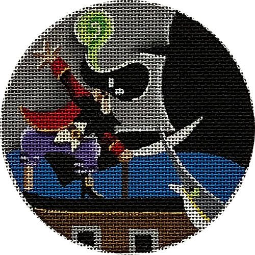 Rebecca Wood Designs Sword Fish Fight Needlepoint Canvas