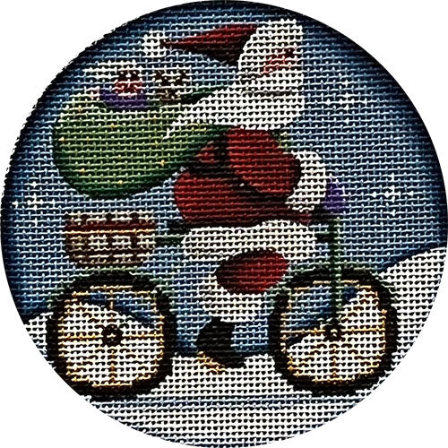 Rebecca Wood Designs Bike Santa Needlepoint Canvas