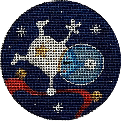 Rebecca Wood Designs Blue Alien Needlepoint Canvas