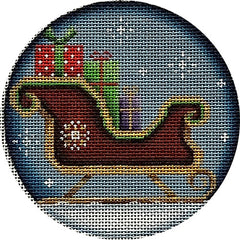 Rebecca Wood Designs Sleigh Presents Needlepoint Canvas