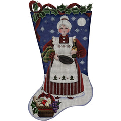 Rebecca Wood Designs Chef Mrs Clause Stocking Needlepoint Canvas - 18M