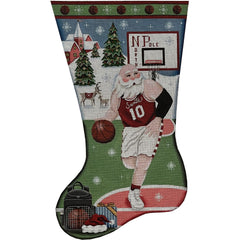 Rebecca Wood Designs Basketball Santa Stocking Needlepoint Canvas - 18M