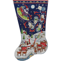 Rebecca Wood Designs Lets Do Christmas Stocking Needlepoint Canvas - 13M