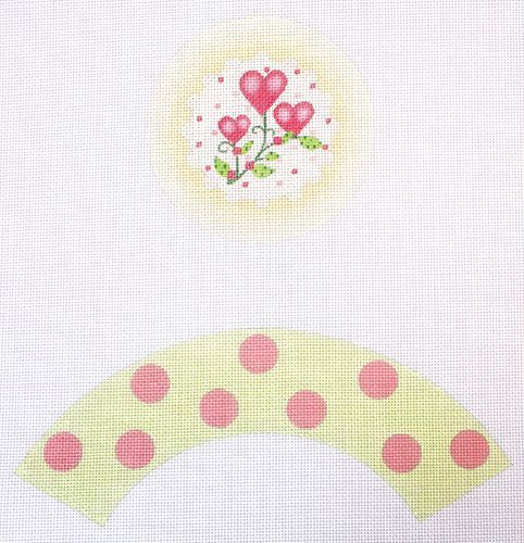 Melissa Shirley Designs Pink Heart Cupcake Needlepoint Canvas