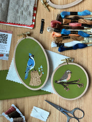 M Creative J Bluejay in the Woods Bird Embroidery Kit
