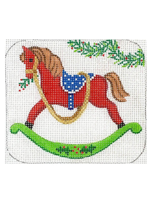 Kate Dickerson Needlepoint Collections Christmas Ornament Victorian Rocking Horse Needlepoint Canvas