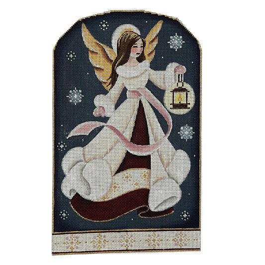 Rebecca Wood Designs Winter Angel with Lantern Needlepoint Canvas