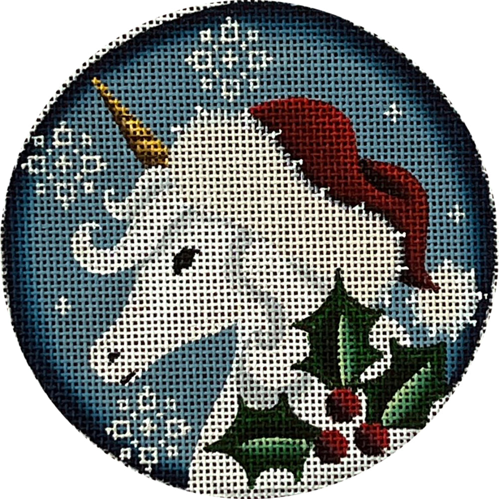 Rebecca Wood Designs Christmas Unicorn Needlepoint Canvas