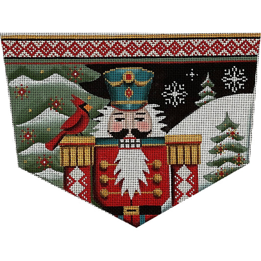 Rebecca Wood Designs Night Nutcracker with Cardinal Bird Needlepoint Canvas - 18M