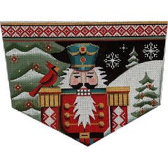 Rebecca Wood Designs Night Nutcracker with Cardinal Bird Needlepoint Canvas - 18M