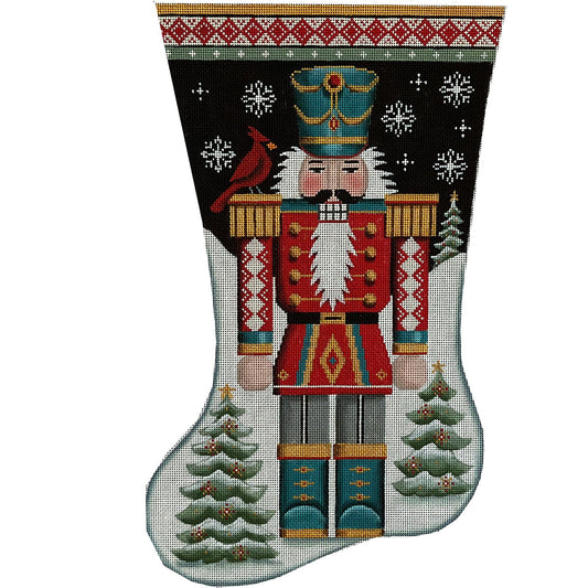 Rebecca Wood Designs Night Nutcracker Stocking Needlepoint Canvas - 18M