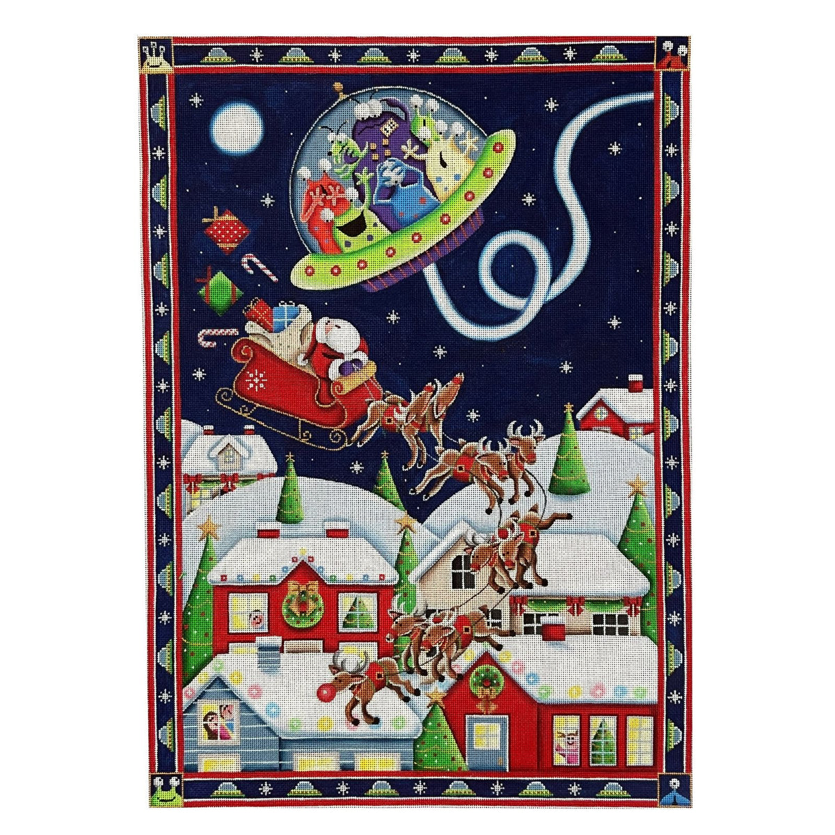 Rebecca Wood Designs Christmas Eve Encounter Needlepoint Canvas - 13M