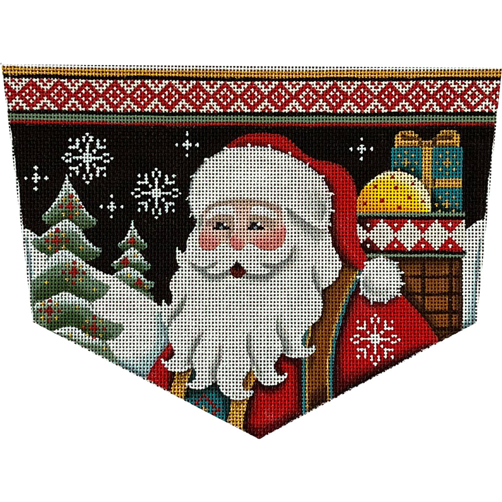 Rebecca Wood Designs Night Santa Needlepoint Canvas - 13M