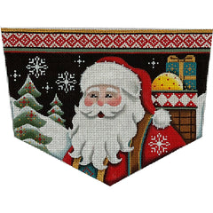 Rebecca Wood Designs Night Santa Needlepoint Canvas - 13M