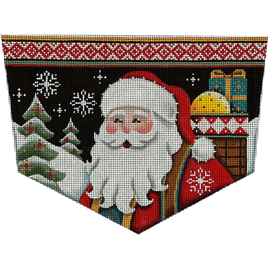 Rebecca Wood Designs Night Santa Needlepoint Canvas - 18M
