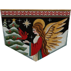 Rebecca Wood Designs Night Angel with Cardinal Bird Needlepoint Canvas - 18M