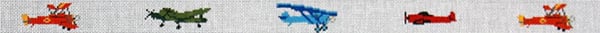 The Meredith Collection Airplanes Antique Belt Needlepoint Canvas