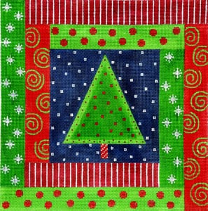The Meredith Collection Wrapped Around the Christmas Tree Needlepoint Canvas