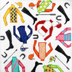 The Meredith Collection Jockey Jumble Needlepoint Canvas