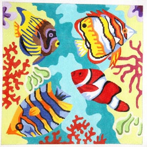 The Meredith Collection Underwater Tropical Fish Needlepoint Canvas