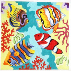The Meredith Collection Underwater Tropical Fish Needlepoint Canvas