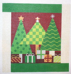 The Meredith Collection Three Tree Pillow Needlepoint Canvas