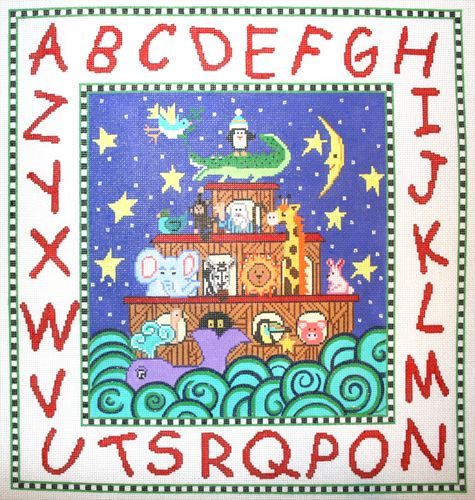 The Meredith Collection Noahs Ark Alphabet Needlepoint Canvas