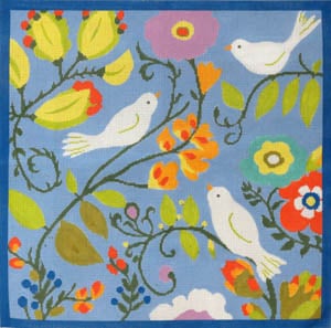 The Meredith Collection Birds and Jewel Flowers Needlepoint Canvas