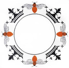 The Meredith Collection Crown Bee Monogram Needlepoint Canvas