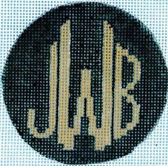 The Meredith Collection Flask Round Monogram Needlepoint Canvas