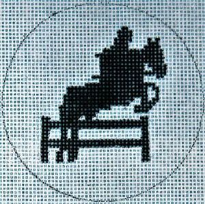 The Meredith Collection Flask Hunter Jumper Needlepoint Canvas