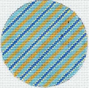 The Meredith Collection Flask Diagonal Stripes B&Y Needlepoint Canvas