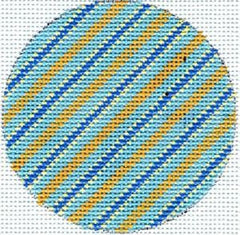The Meredith Collection Flask Diagonal Stripes B&Y Needlepoint Canvas