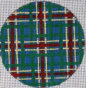The Meredith Collection Flask Plaid Blue Background Needlepoint Canvas