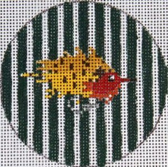 The Meredith Collection Flask Fishing Fly Y&R Needlepoint Canvas