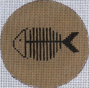 The Meredith Collection Flask Bone Fish Needlepoint Canvas