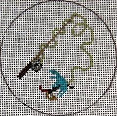The Meredith Collection Flask Fishing Rod Fly Needlepoint Canvas