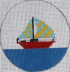The Meredith Collection Flask Sail Boat Needlepoint Canvas