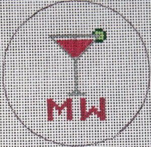 The Meredith Collection Flask Cosmo with Monogram Needlepoint Canvas