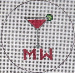 The Meredith Collection Flask Cosmo with Monogram Needlepoint Canvas