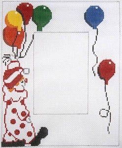 The Meredith Collection Clown with Balloons Needlepoint Canvas
