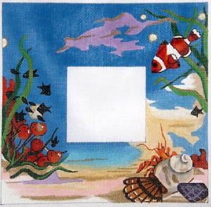 The Meredith Collection Underwater Fish Scene Blue Background Needlepoint Canvas