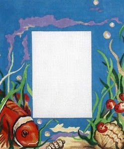The Meredith Collection Underwater Fish Blue Needlepoint Canvas
