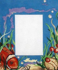 The Meredith Collection Underwater Fish Blue Needlepoint Canvas